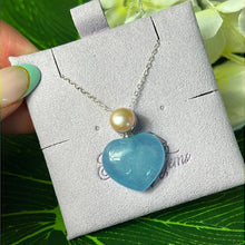 Load image into Gallery viewer, Aquamarine Pearl Heart 925 Sterling Silver Pendant
