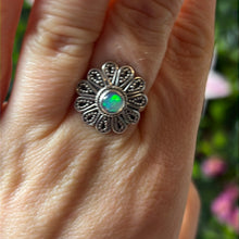 Load image into Gallery viewer, Ethiopian Opal Flower 925 Sterling Silver Ring - Size P
