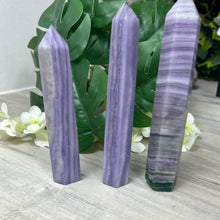 Load image into Gallery viewer, Sagentic Fluorite Purple Tower Points
