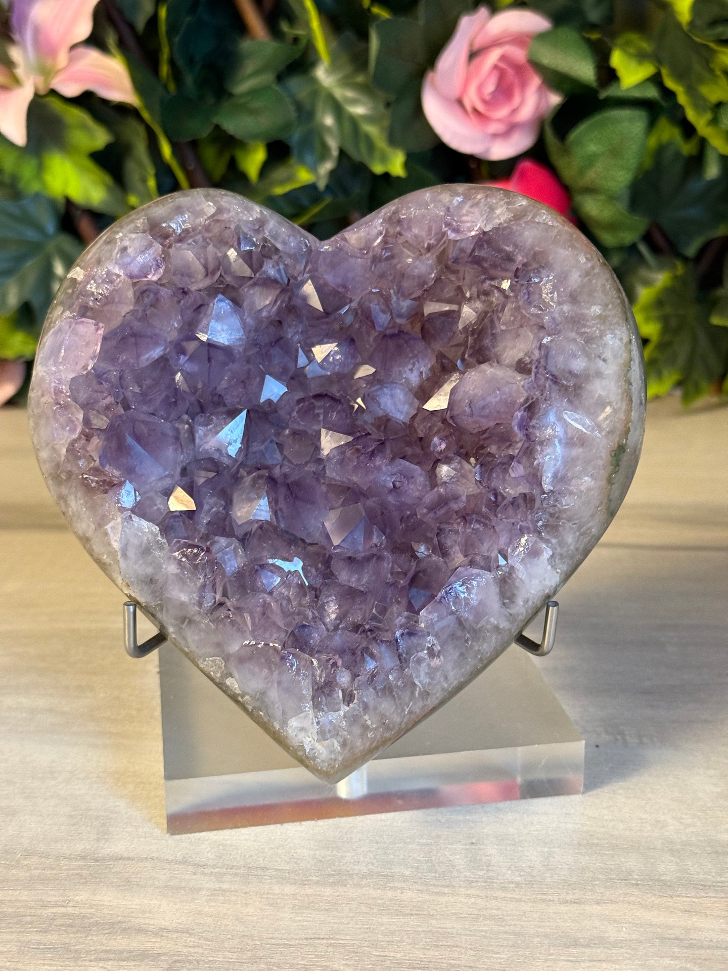 Large Amethyst Druzy Heart