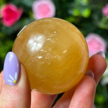 Load image into Gallery viewer, Honey Calcite - yellow optical calcite Sphere
