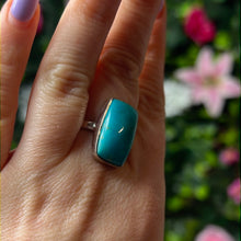 Load image into Gallery viewer, Turquoise American 925 Sterling Silver Ring - Size S 1/2
