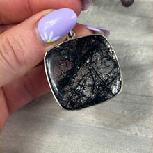 Load image into Gallery viewer, Black tourmaline in quartz - Sterling 925 Silver Pendant
