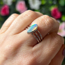 Load image into Gallery viewer, Ethiopian Opal 3 Bar 925 Sterling Silver Ring - Size Q
