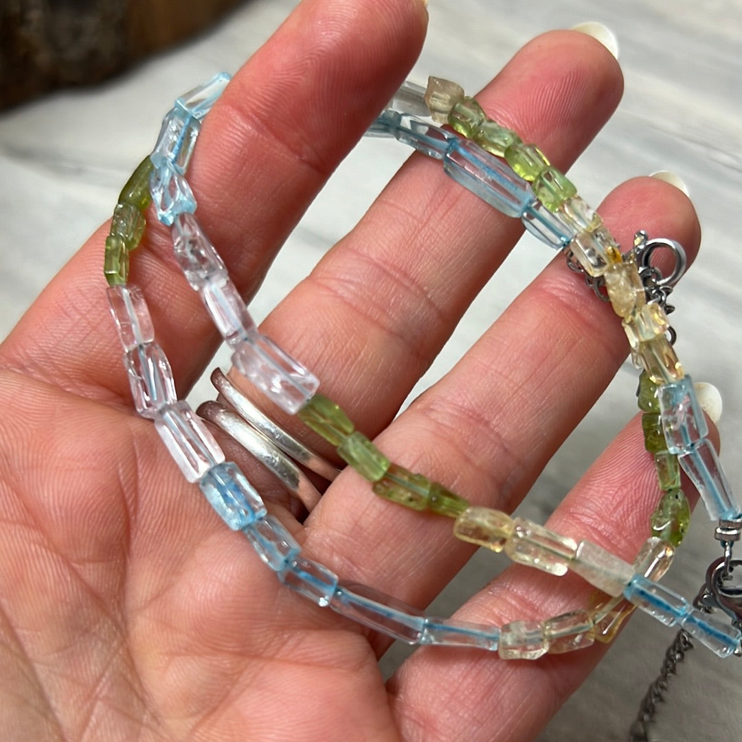 Mix Topaz Bar Bracelet - Sterling