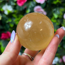 Load image into Gallery viewer, Honey Calcite - yellow optical calcite Sphere
