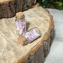 Load image into Gallery viewer, Kunzite Chip Glass Jar Bottle
