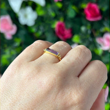 Load image into Gallery viewer, 18K Gold Amethyst Bar Ring
