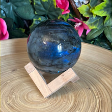 Load image into Gallery viewer, Wood Cube Stand - Large Egg Specimen Sphere - Display Stand
