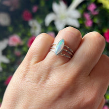 Load image into Gallery viewer, Ethiopian Opal 3 Bar 925 Sterling Silver Ring - Size L 1/2
