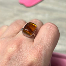 Load image into Gallery viewer, Amber 925 Sterling Silver Ring -  Size O
