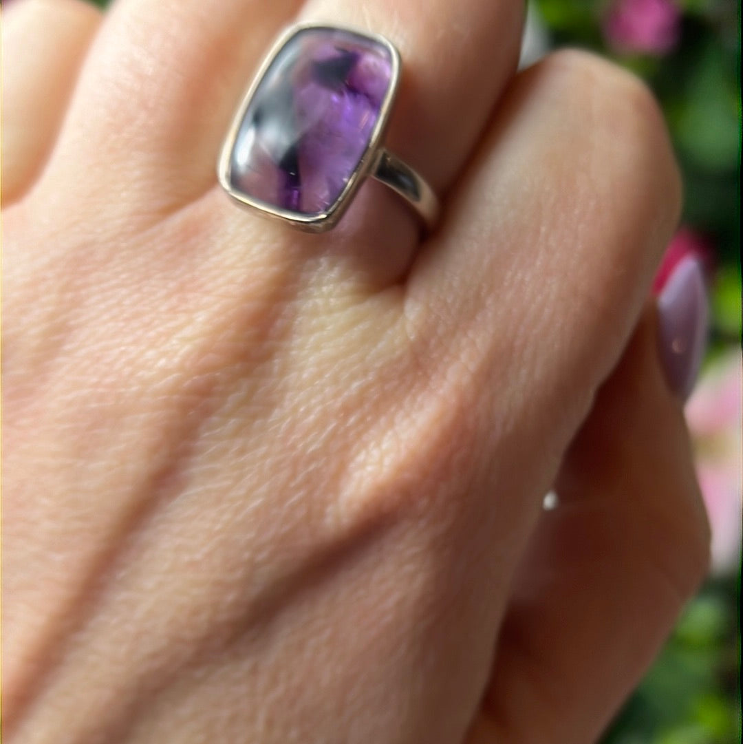 Amethyst 925 Sterling Silver Ring - Size O