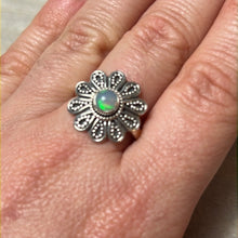 Load image into Gallery viewer, Ethiopian Opal Flower 925 Sterling Silver Ring - Size Q 1/2 - R
