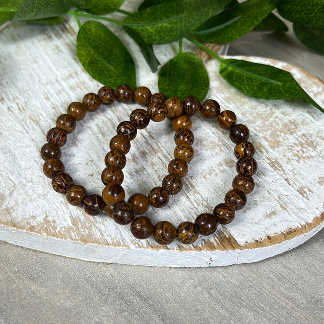 Sanskrit Jasper Bead Bracelet 8mm