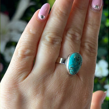 Load image into Gallery viewer, Adjustable Turquoise 925 Sterling Silver Ring
