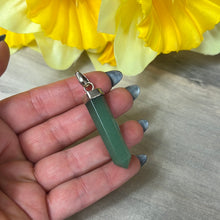 Load image into Gallery viewer, Green Aventurine Point 925 Sterling Silver Pendant
