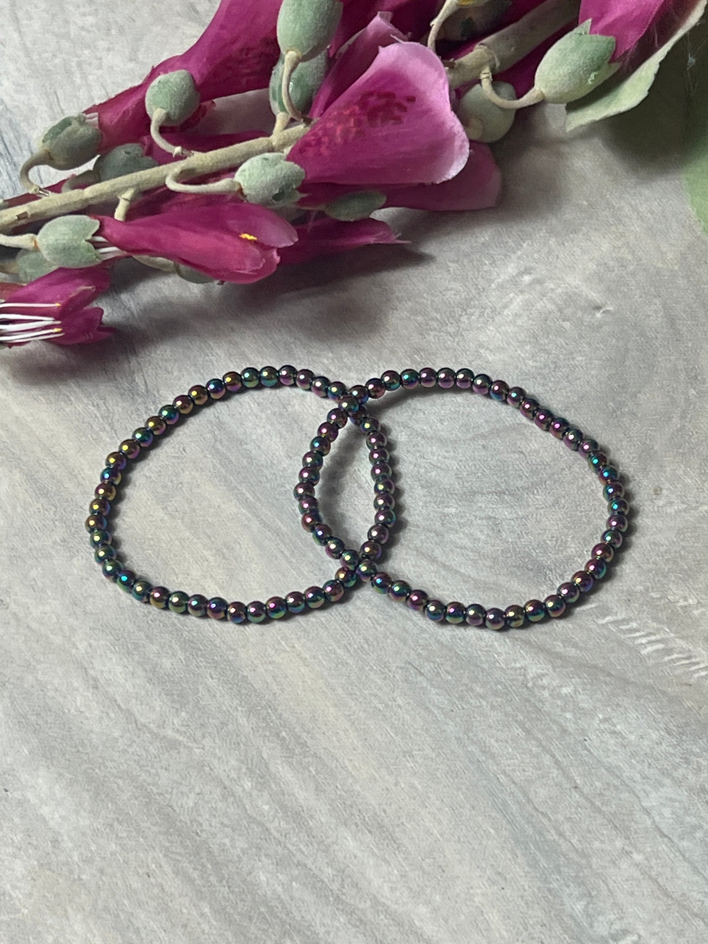 Aura Hematite - 4mm Bead Bracelet