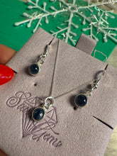 Load image into Gallery viewer, Blue Sapphire Sterling Silver Earring &amp; Necklace Set
