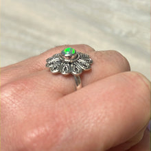 Load image into Gallery viewer, Ethiopian Opal Flower 925 Sterling Silver Ring - Size P
