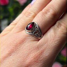 Load image into Gallery viewer, Ruby Natural 925 Silver Ring - Size R 1/2
