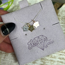 Load image into Gallery viewer, Trio Star Personalised - Hand Stamped Initial 925 Sterling Silver Pendant Charm
