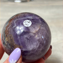 Load image into Gallery viewer, Amethyst &amp; Agate - banded mexican agate Sphere
