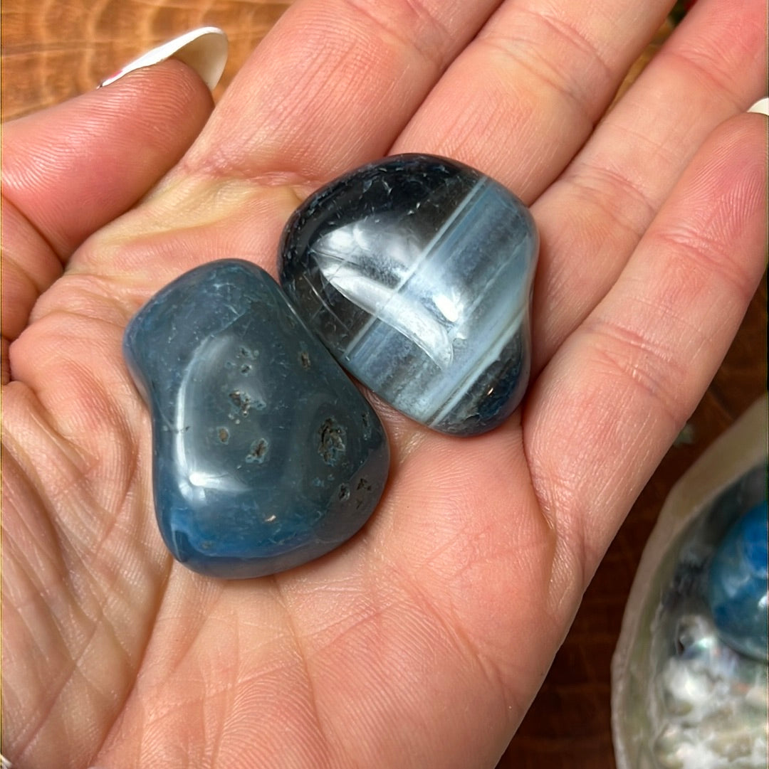 Blue Agate - Large Chunky tumble tumblestone