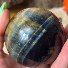 Load image into Gallery viewer, Blue Hawks Tigers Eye Sphere
