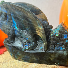 Load image into Gallery viewer, Labradorite Dragon detailed AA Grade lab carving
