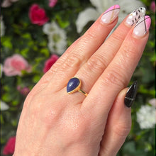 Load image into Gallery viewer, Sodalite Sterling Gold Plated Ring - Size S 1/2
