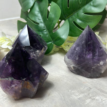 Load image into Gallery viewer, Amethyst Half &amp; Half Polished Raw Tower Points
