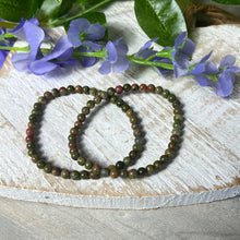 Load image into Gallery viewer, 4mm Unakite Bead Bracelet
