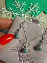 Load image into Gallery viewer, Larimar Sterling Silver Earring &amp; Necklace Set
