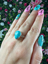 Load image into Gallery viewer, Adjustable Turquoise 925 Sterling Silver Ring
