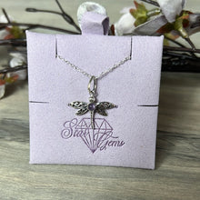 Load image into Gallery viewer, Amethyst Dragonfly Sterling Pendant
