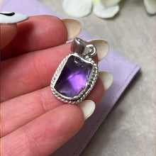 Load image into Gallery viewer, Amethyst Raw - 925 Sterling Silver Pendant
