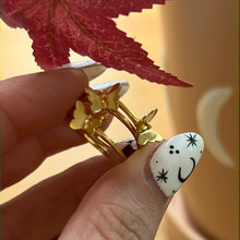 Load image into Gallery viewer, 18K GOLD Trio Butterfly Stacker Ring
