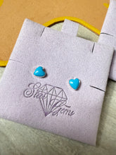 Load image into Gallery viewer, Turquoise Heart Sterling Silver Studs
