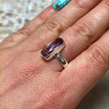 Load image into Gallery viewer, Amethyst Facet 925 Sterling Silver Ring - Size S 1/2
