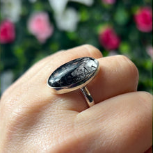 Load image into Gallery viewer, Black Rutilated Quartz 925 Sterling Silver Ring - Size Q
