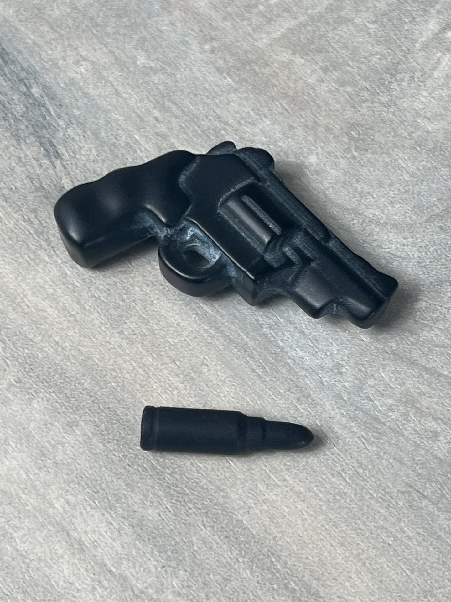 Obsidian Gun and Bullet Pair