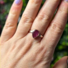 Load image into Gallery viewer, Ruby Natural 925 Silver Ring -  Size N 1/2
