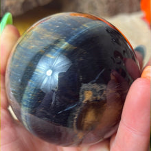 Load image into Gallery viewer, Blue Hawks Tigers Eye Sphere
