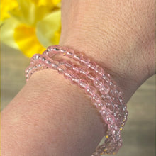 Load image into Gallery viewer, Pink Topaz Trio Wrap around Bead Bracelet / Necklace
