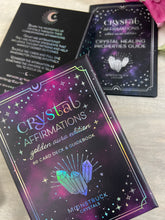 Load image into Gallery viewer, SILVER Crystal Affirmations Oracle Tarot Cards Card Original Deck - By Moonstruck Crystals
