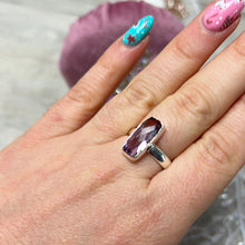 Load image into Gallery viewer, Amethyst Facet 925 Sterling Silver Ring - Size M - M 1/2
