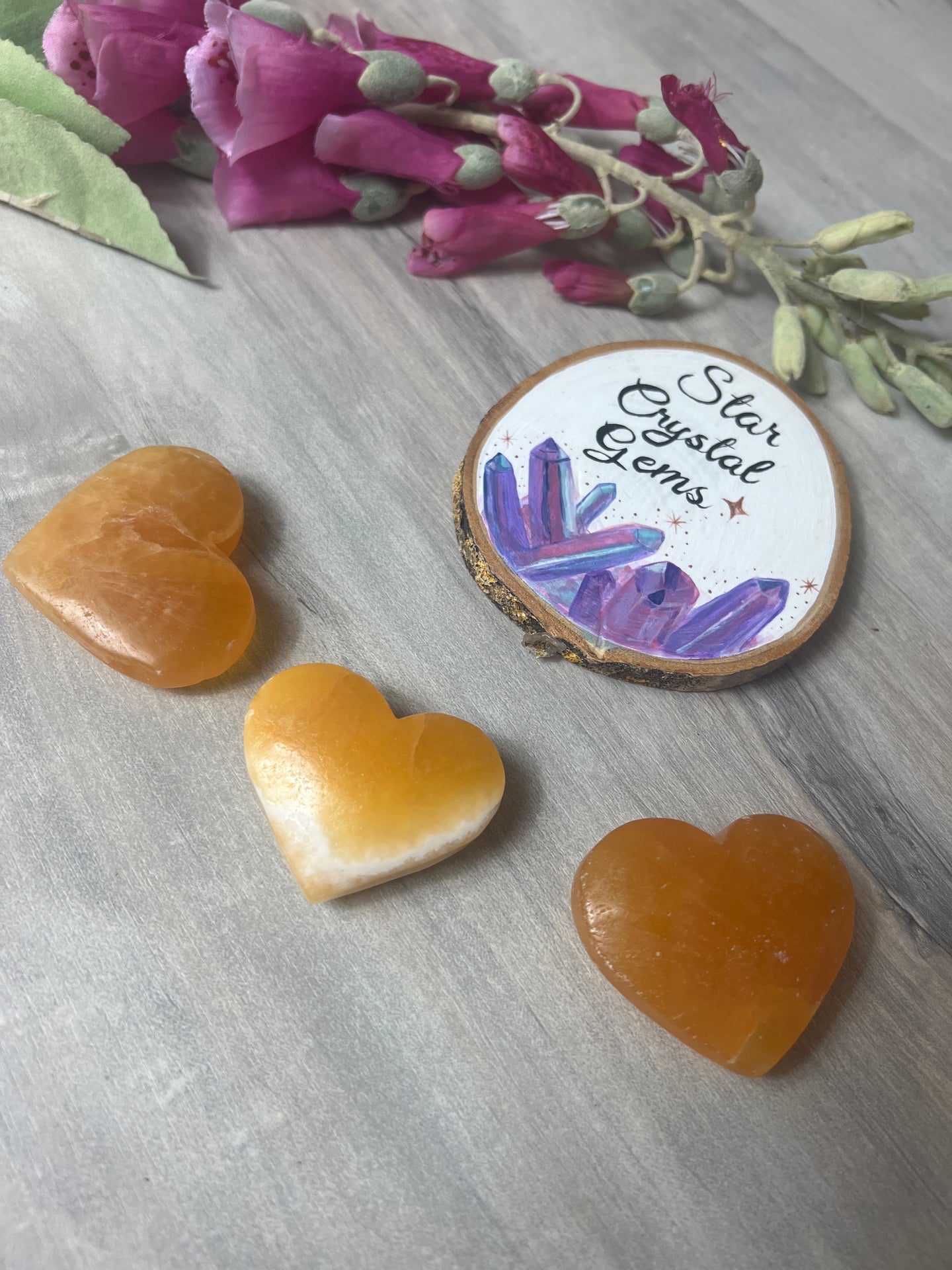 Orange Calcite Heart