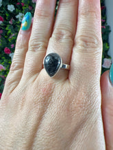 Load image into Gallery viewer, Adjustable Black Tourmaline Rutile in Quartz 925 Sterling Silver Ring
