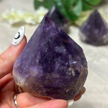 Load image into Gallery viewer, Amethyst Half &amp; Half Polished Raw Tower Points
