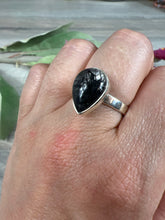 Load image into Gallery viewer, Adjustable Black Tourmaline Rutile in Quartz 925 Sterling Silver Ring
